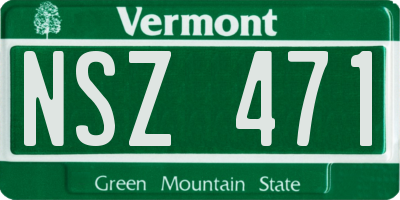 VT license plate NSZ471