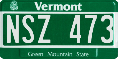 VT license plate NSZ473