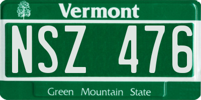 VT license plate NSZ476