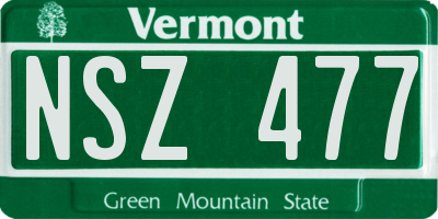 VT license plate NSZ477