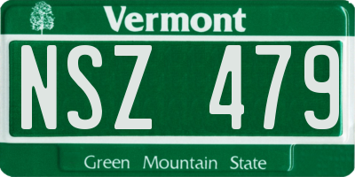 VT license plate NSZ479