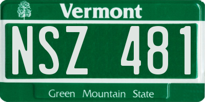 VT license plate NSZ481