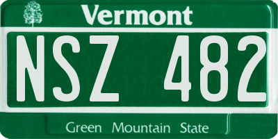 VT license plate NSZ482