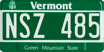 VT license plate NSZ485