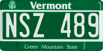 VT license plate NSZ489