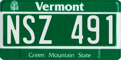 VT license plate NSZ491