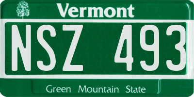 VT license plate NSZ493