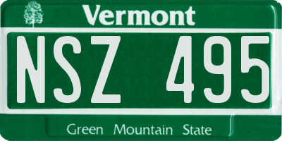 VT license plate NSZ495