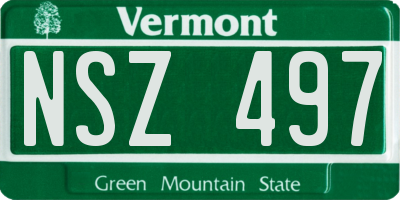 VT license plate NSZ497
