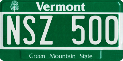 VT license plate NSZ500