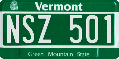 VT license plate NSZ501