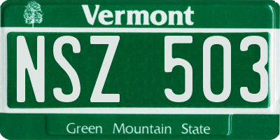 VT license plate NSZ503
