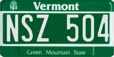 VT license plate NSZ504