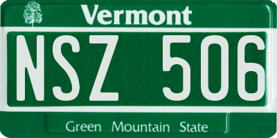 VT license plate NSZ506