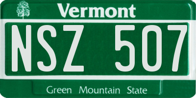 VT license plate NSZ507