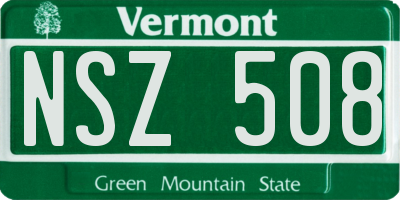 VT license plate NSZ508