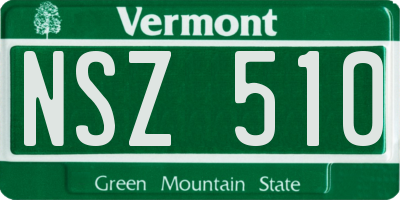 VT license plate NSZ510