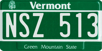 VT license plate NSZ513