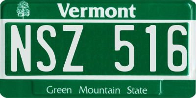 VT license plate NSZ516