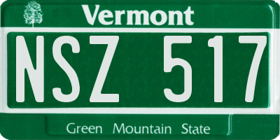 VT license plate NSZ517