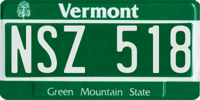 VT license plate NSZ518