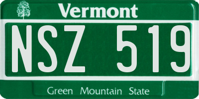 VT license plate NSZ519