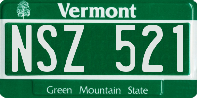 VT license plate NSZ521