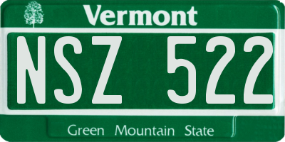 VT license plate NSZ522