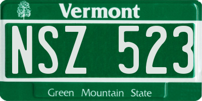 VT license plate NSZ523