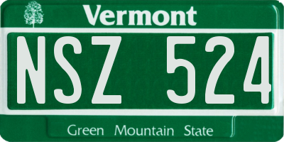 VT license plate NSZ524