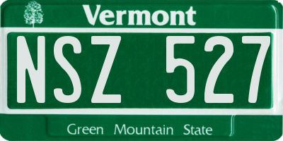 VT license plate NSZ527