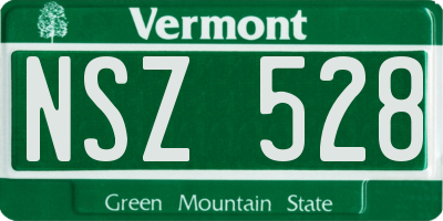 VT license plate NSZ528