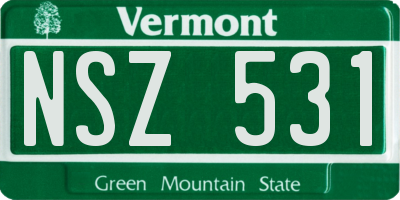 VT license plate NSZ531