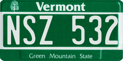 VT license plate NSZ532