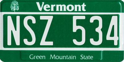 VT license plate NSZ534