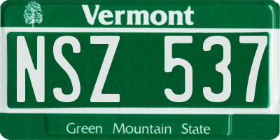 VT license plate NSZ537