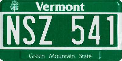 VT license plate NSZ541