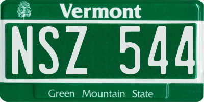VT license plate NSZ544