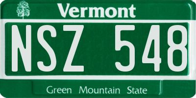 VT license plate NSZ548