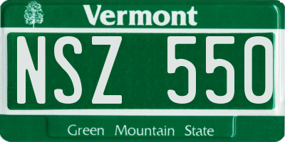 VT license plate NSZ550
