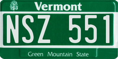 VT license plate NSZ551