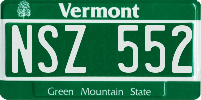 VT license plate NSZ552