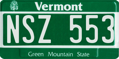 VT license plate NSZ553