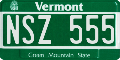 VT license plate NSZ555