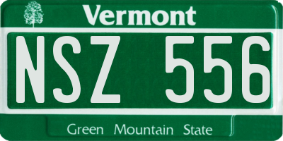 VT license plate NSZ556