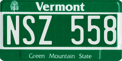 VT license plate NSZ558
