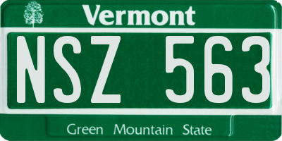 VT license plate NSZ563