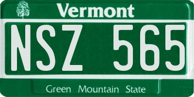 VT license plate NSZ565