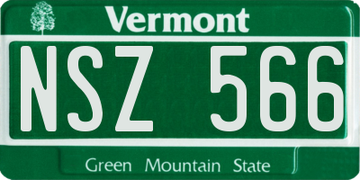 VT license plate NSZ566
