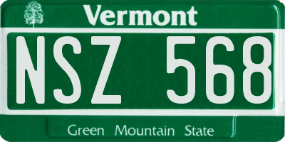 VT license plate NSZ568